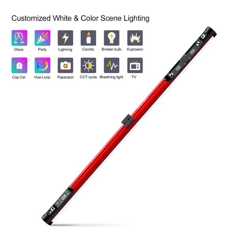 GVM BD45R Bi-Color RGB LED Light Wand (48")