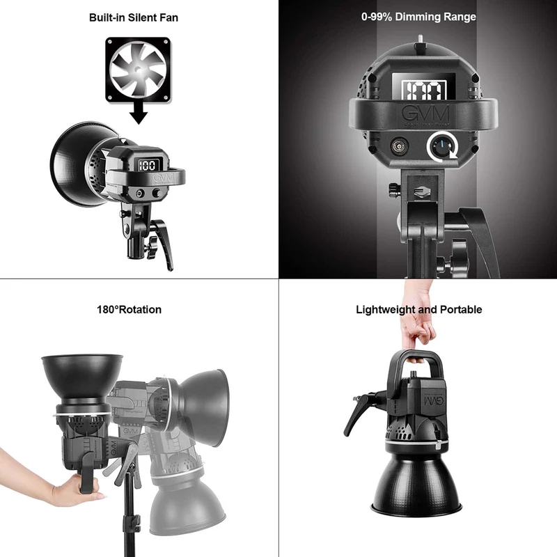 GVM 80W LED Spotlight Daylight Kit with Softbox