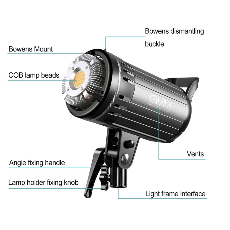 GVM-G100W 90W High Power LED Spotlight Bi-Color Studio Lighting Kit with Lantern Softbox (Open Box)