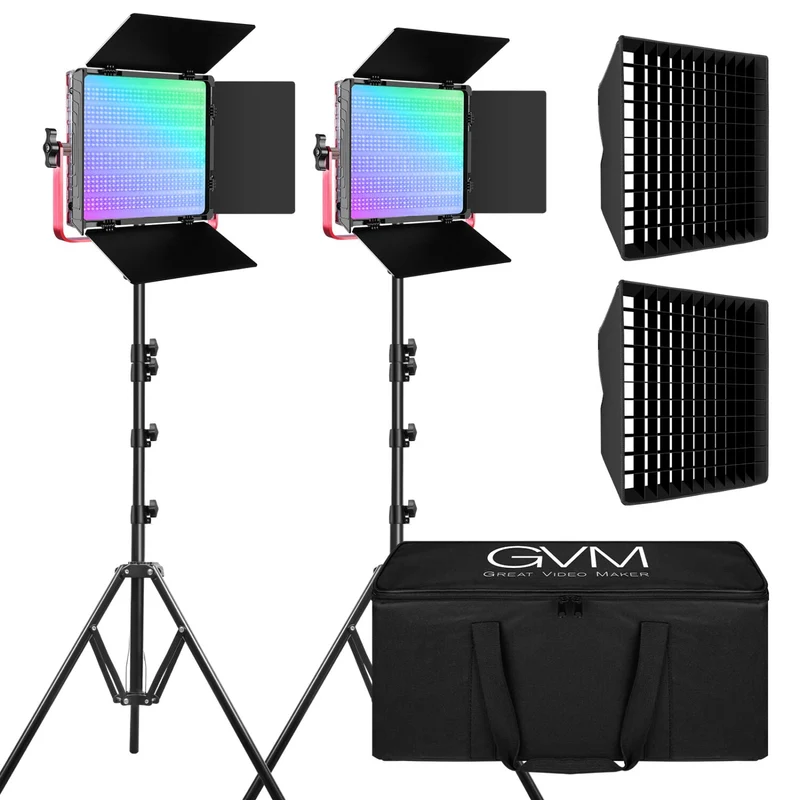 GVM-1200D 50W Bi-Color+50W RGB 2lamp-Video Light With Softbox（Open Box）