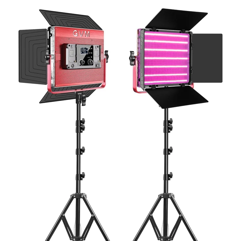 GVM-1200D 50W Bi-Color+50W RGB 2lamp-Video Light With Softbox（Open Box）