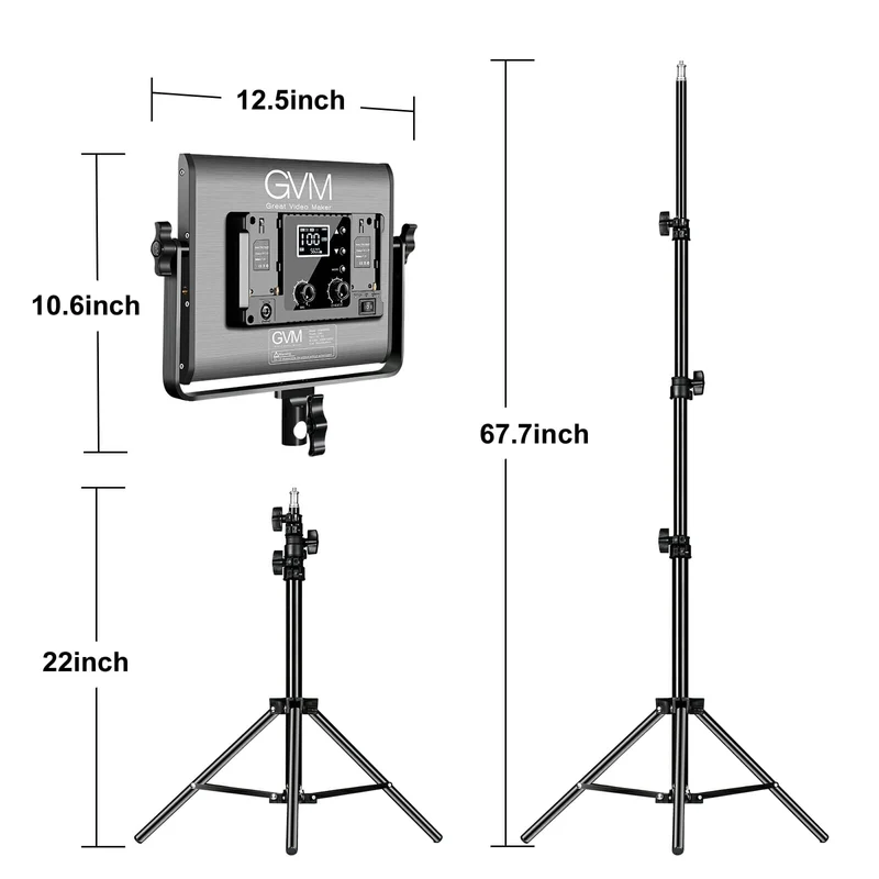 GVM RGB LED Video Light with Lighting Kits, 680RS 50W Led Panel Light with Bluetooth Control, 2 Packs Photography Lighting for YouTube Studio, Video Shooting, Gaming, Streaming, Conference