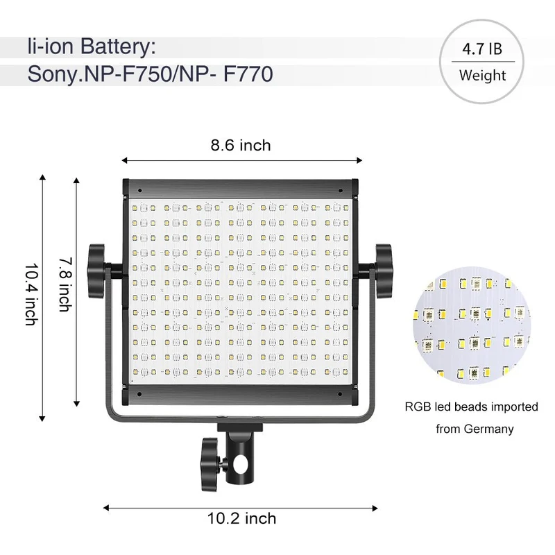 GVM-800D-II 40W Bi-color and RGB Video Panel Light（Open Box）