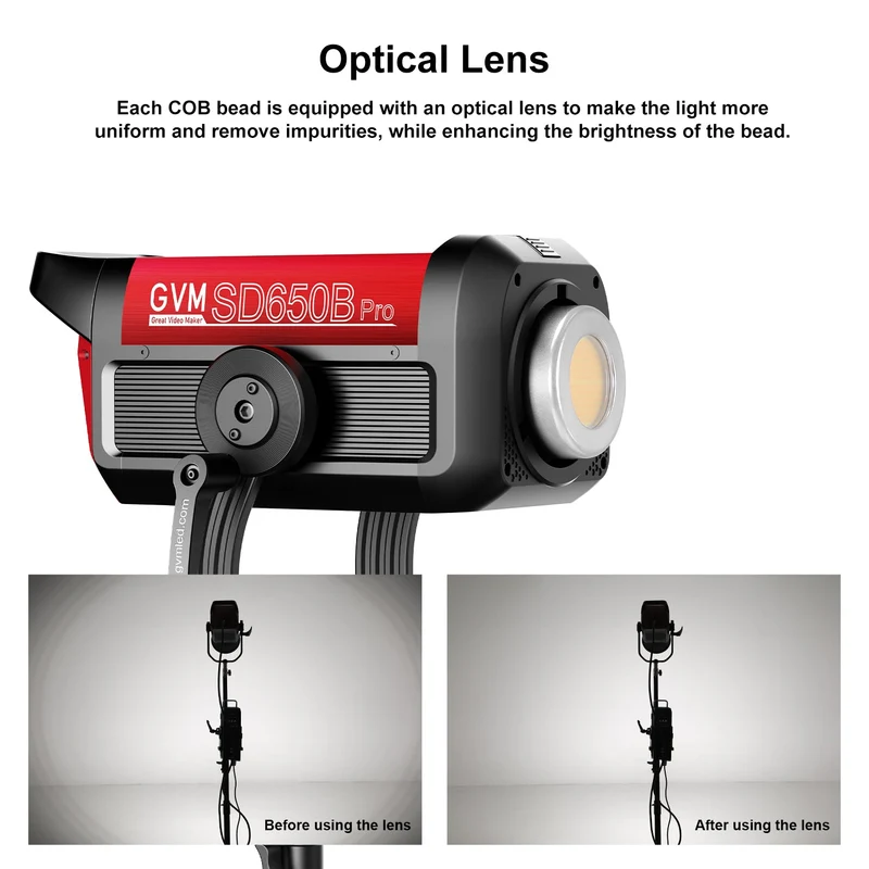 GVM PRO-SD650B 650W Bi-Color Monolight(V-mount & Mesh Bluetooth)（2-Light kit）