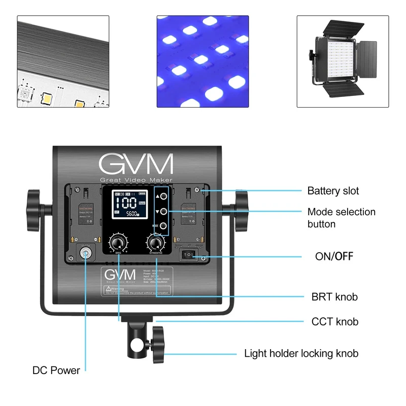 GVM-800D-II 40W Bi-color and RGB Video Panel Light With Softbox（Open Box）