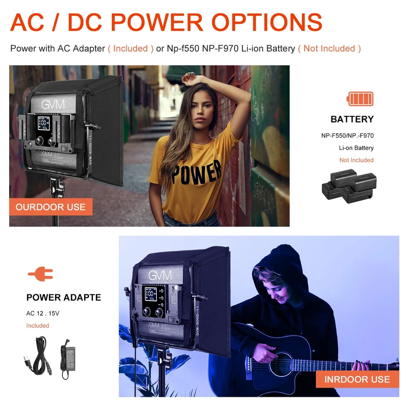 GVM-800D-II 40W Bi-color and RGB Video Panel Light With Softbox（Open Box）