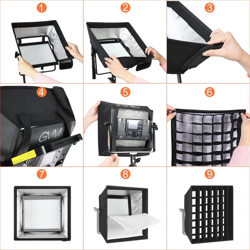 GVM-800D-II 40W Bi-color and RGB Video Panel Light With Softbox（Open Box）