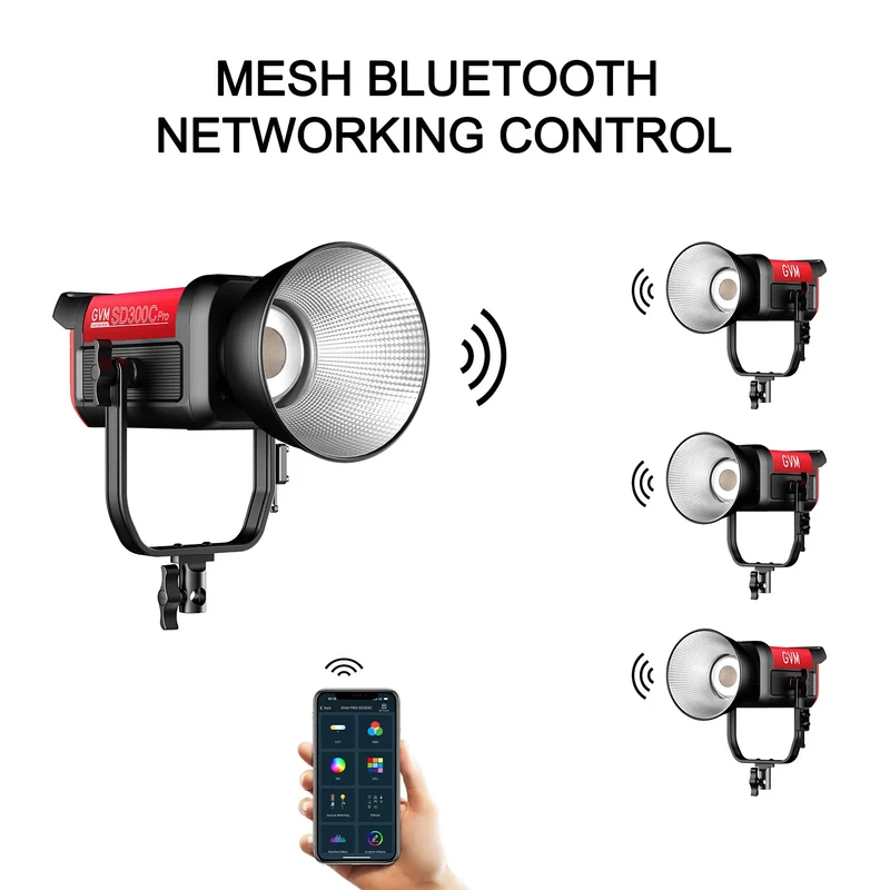 GVM PRO SD300C 300W High Power RGB&Bi-Color Monolight(Includes a free 26'' lantern worth $99）