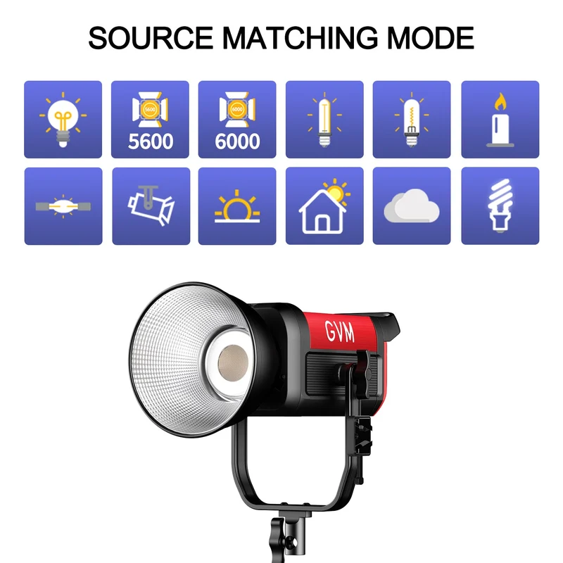 GVM PRO SD300C 300W High Power RGB&Bi-Color Monolight(Includes a free 26'' lantern worth $99）