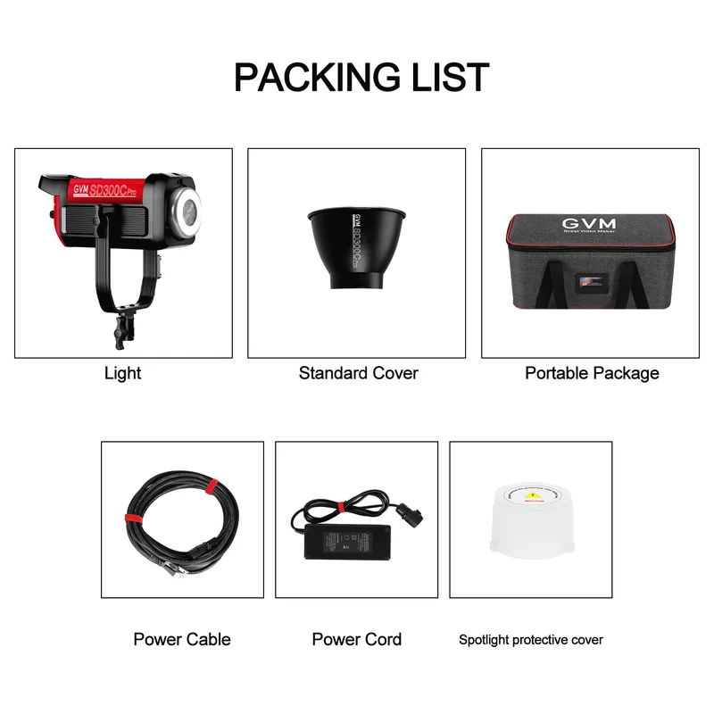 GVM PRO SD300C 300W High Power RGB&Bi-Color Monolight(Includes a free 26'' lantern worth $99）