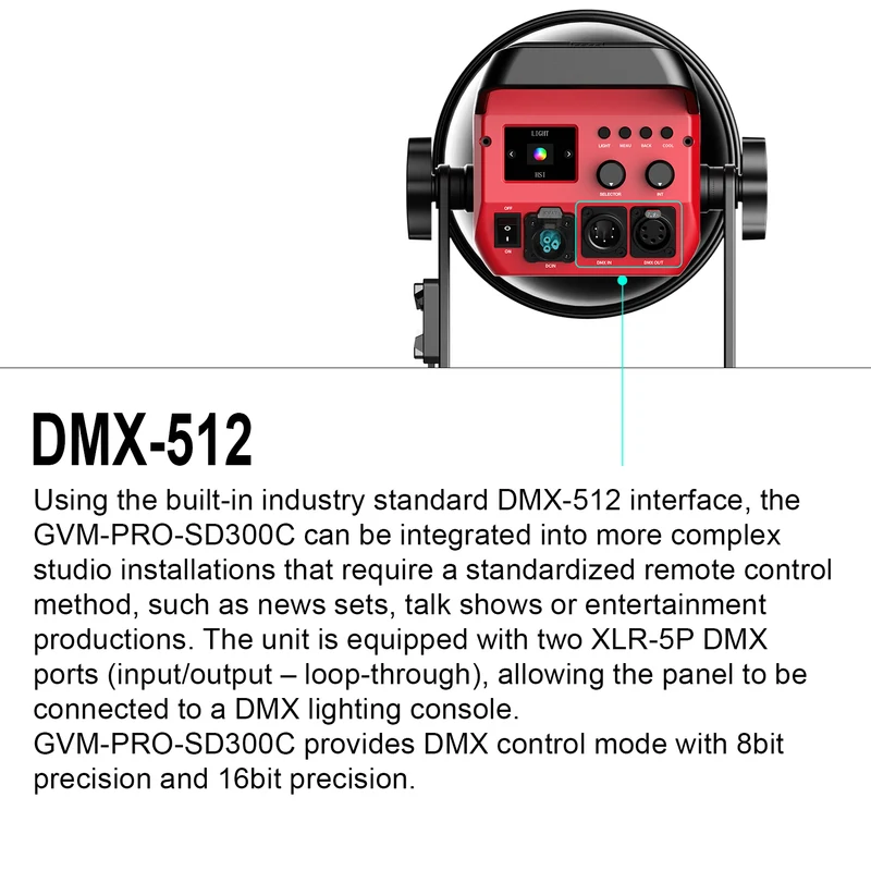 GVM PRO SD300C 300W High Power RGB&Bi-Color Monolight(Includes a free 26'' lantern worth $99）