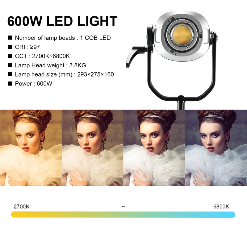 GVM SD600D-II 600W Upgraded Bi-Color LED Video Light（Open Box）