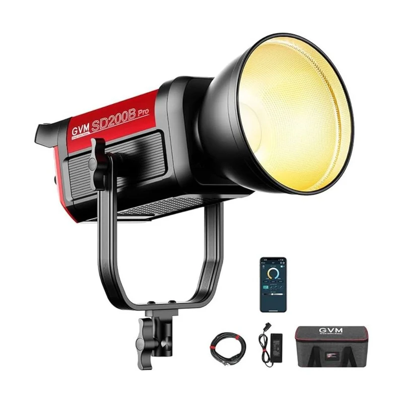 （Open Box）GVM PRO SD200B 200W Bi-Color Mesh Bluetooth Monolight