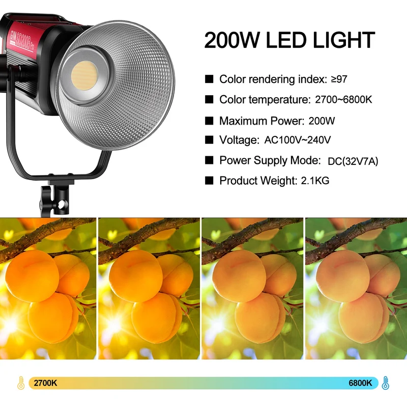 GVM PRO-SD200B 200W Bi-Color Mesh Bluetooth Monolight