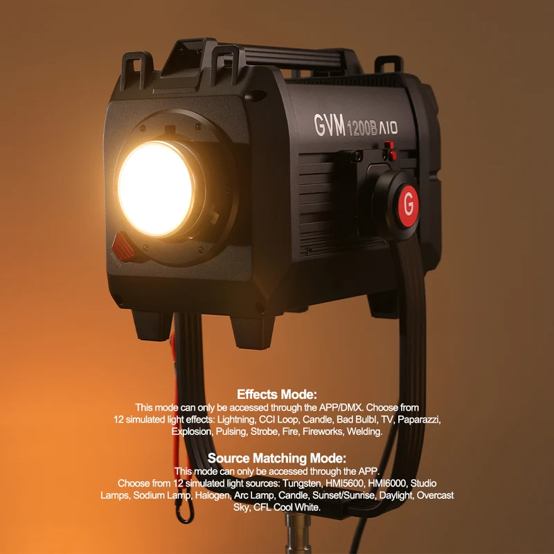 GVM 1200B AIO 1200W Cinema Lighting Equipment DMX Bicolor LED Spotlight Kit（OPEN BOX）