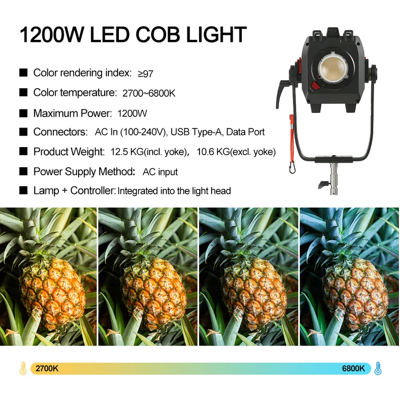 GVM 1200B AIO 1200W Cinema Lighting Equipment DMX Bicolor LED Spotlight Kit（OPEN BOX）