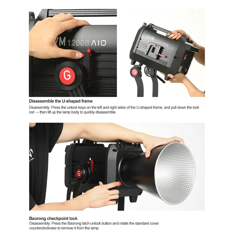 GVM 1200B AIO 1200W Cinema Lighting Equipment DMX Bicolor LED Spotlight Kit（OPEN BOX）