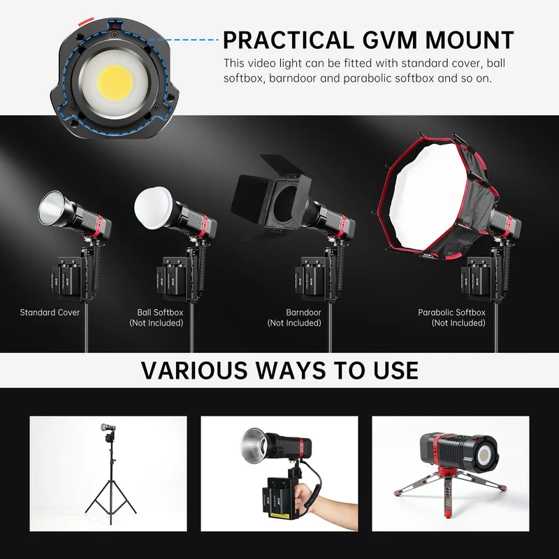 GVM PL60C RGB Pocket LED Monolight (2-Light Kit)