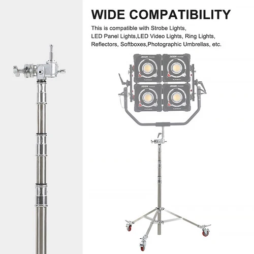 GVM DX8780 Rolling Light Stand with Casters