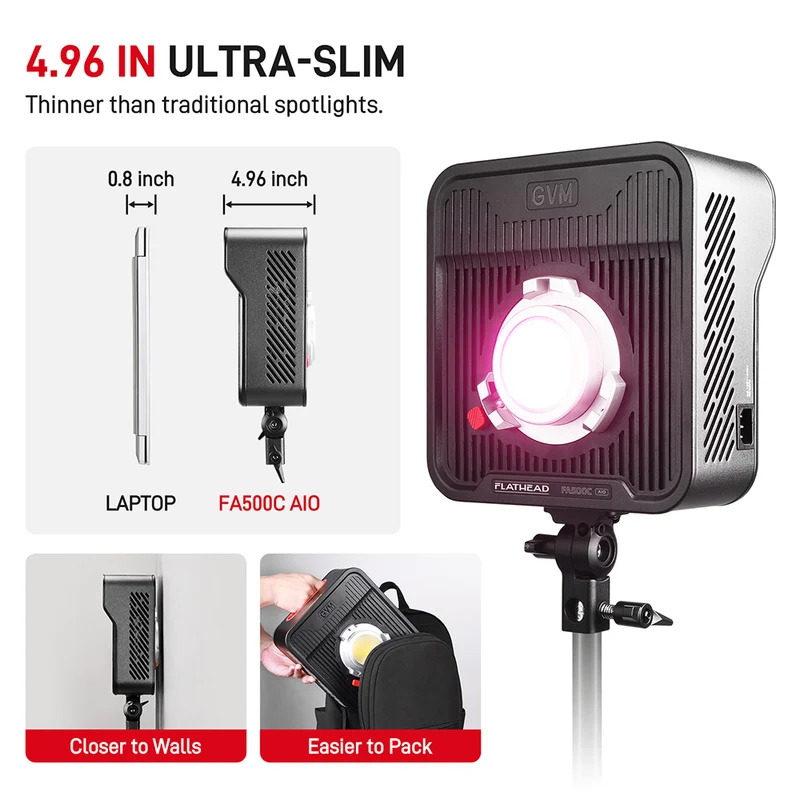 (Open box)GVM FA500C 500W RGB LED Cinema Light