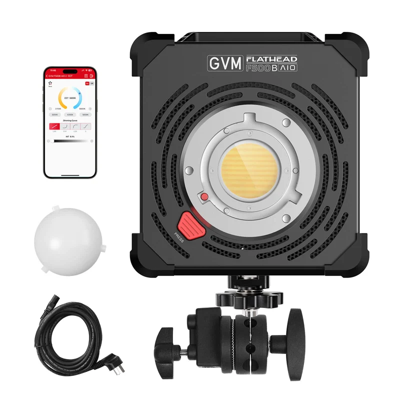 GVM F500B AIO 500W Portable Bi-Color Cinema LED Panel Lights