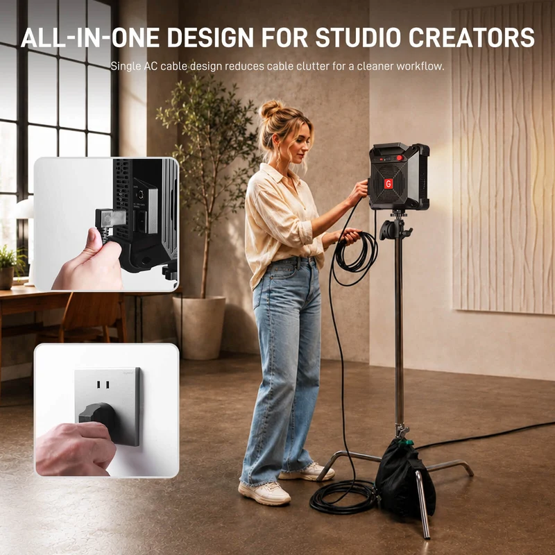 GVM F500B AIO 500W Portable Bi-Color Cinema LED Panel Lights