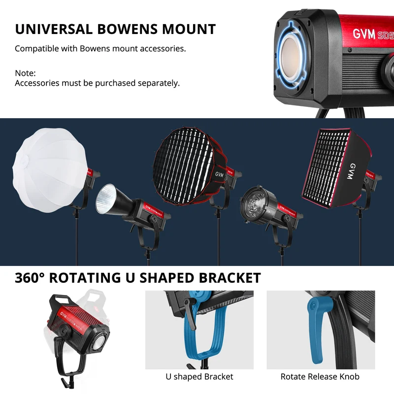 GVM SD500C AIO 500W RGB Cinema COB Light
