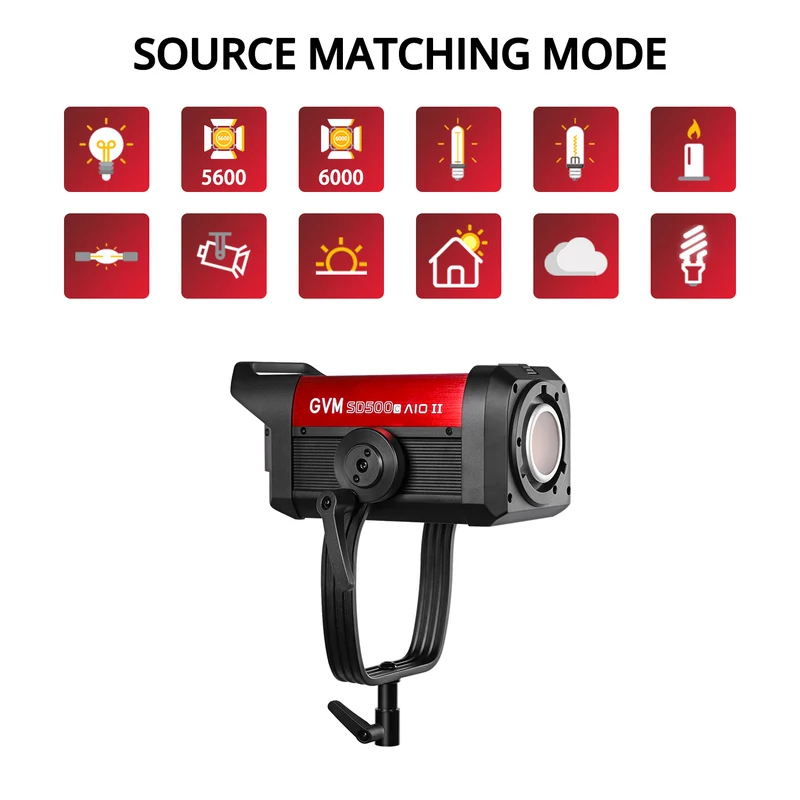 GVM SD500C AIO 500W RGB Cinema COB Light