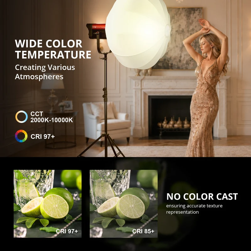 GVM AIO SD300C 300W RGBWW Photography Video Light