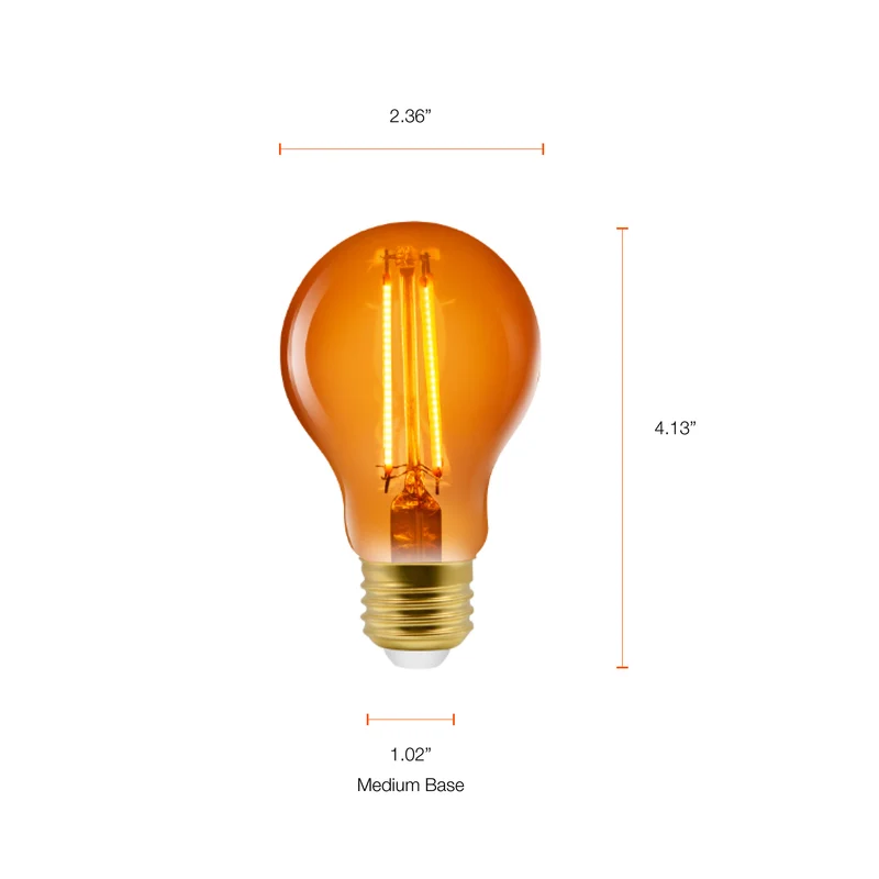 SYLVANIA Wifi LED Smart A19 Amber Finish Light Bulb, 4.5W, for Alexa / Google Assistant, 2000K, No Hub Required - 1 PK