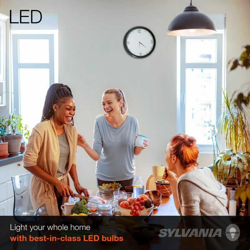 SYLVANIA LED Light Bulb, A19, 14W, 10 Year, Non-Dimmable, 3500K, Bright White - 4 Pk