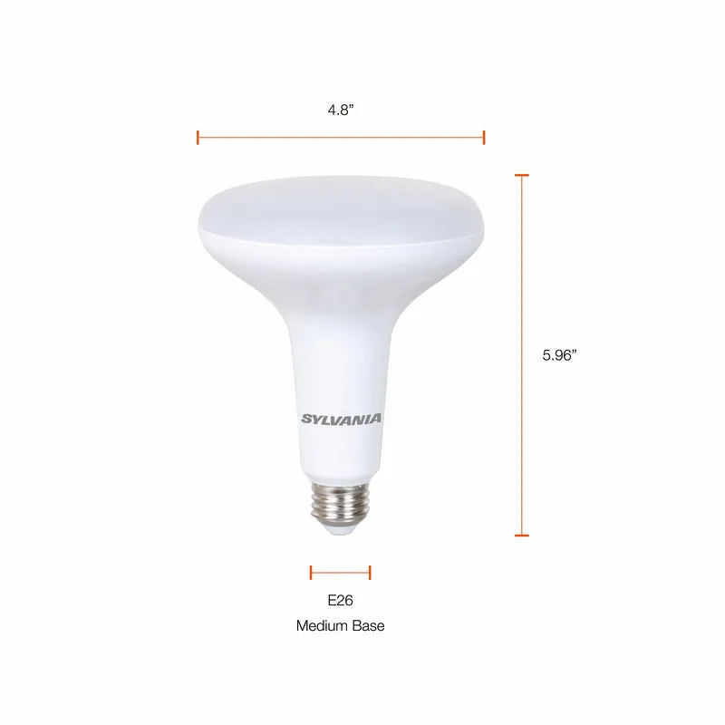 SYLVANIA LED BR40 Flood Light Bulb, 85W = 13W, 10 Year, Dimmable, 900 Lumens, Frosted Finish, 2700K, Soft White - 2 Pk