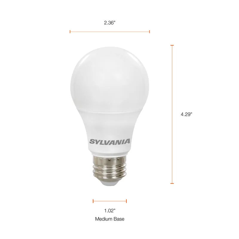 SYLVANIA LED A19 Light Bulb, 100W = 14W, Non-Dimmable, Frosted Finish, 1500 Lumens, 2700K, Soft White - 24 Pk