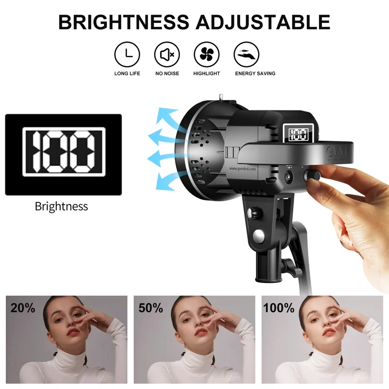 （Open Box）GVM 80W LED Spotlight Daylight Kit with Softbox