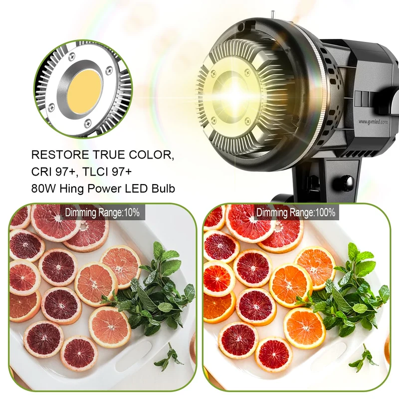 （Open Box）GVM 80W LED Spotlight Daylight Kit with Softbox
