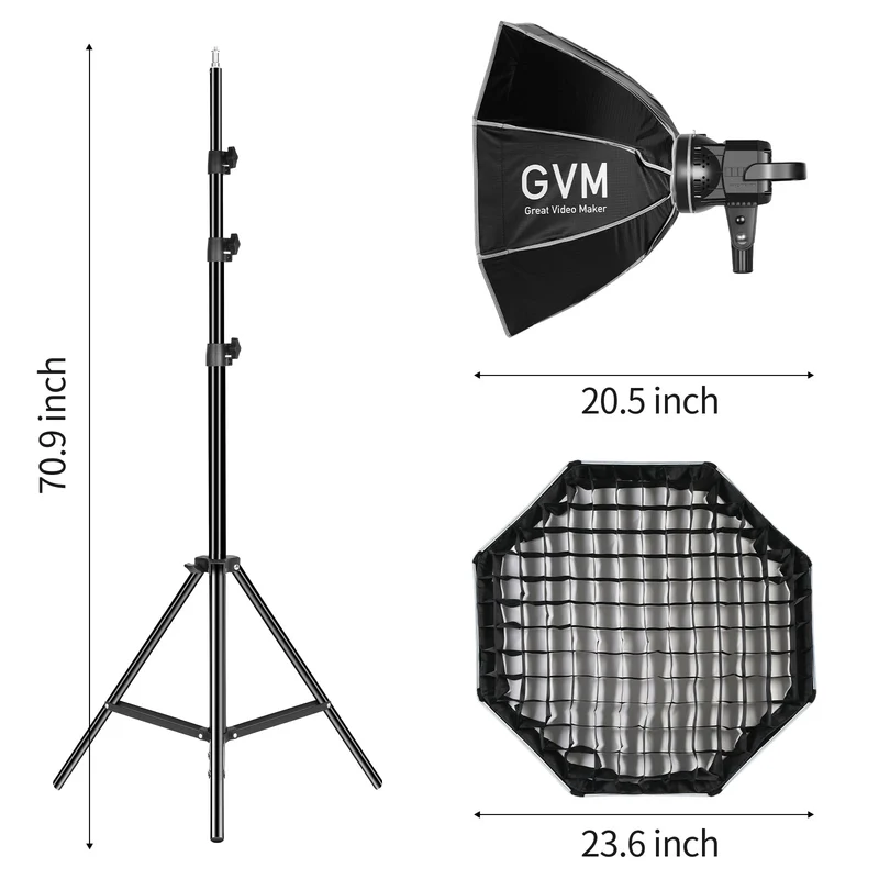 （Open Box）GVM 80W LED Spotlight Daylight Kit with Softbox