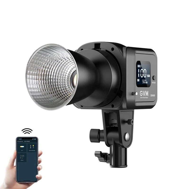 GVM SD80D 80w Bi-Color Outdoor Portable Spotlight （Open Box）