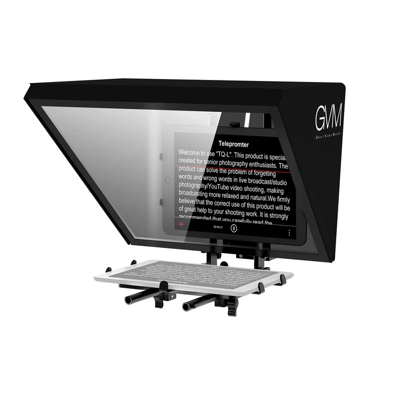 GVM TQ-L Teleprompter for Tablets and Smartphones with Bluetooth Remote and App（Open Box）