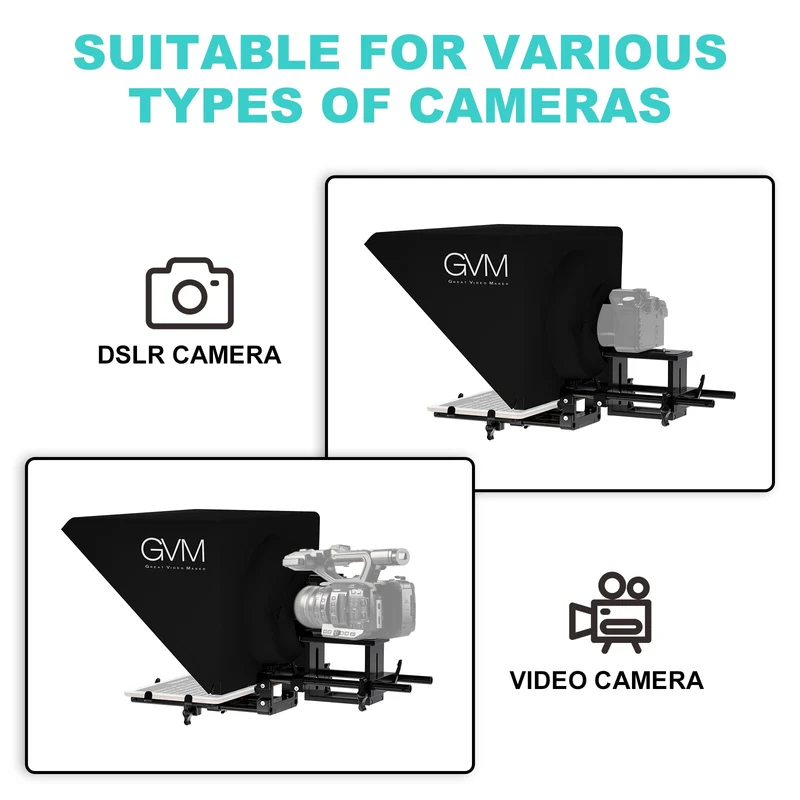 GVM TQ-L Teleprompter for Tablets and Smartphones with Bluetooth Remote and App（Open Box）