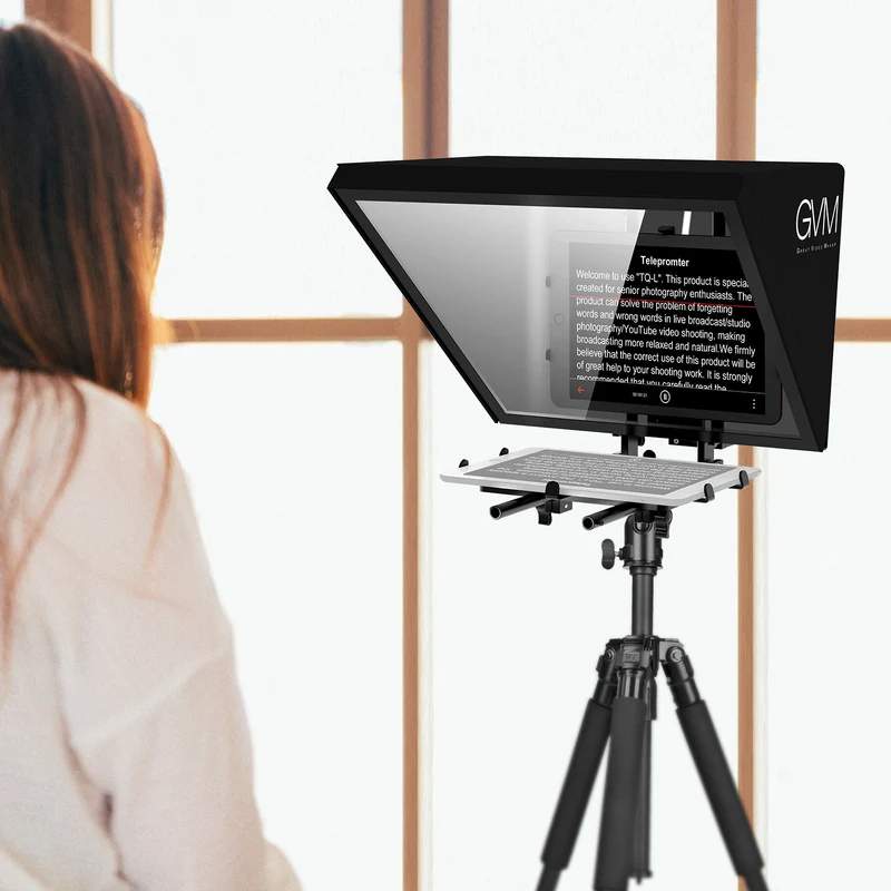 GVM TQ-L Teleprompter for Tablets and Smartphones with Bluetooth Remote and App（Open Box）