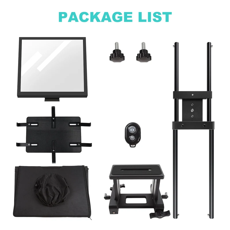 GVM TQ-L Teleprompter for Tablets and Smartphones with Bluetooth Remote and App（Open Box）
