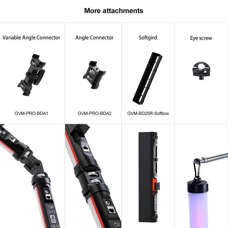 GVM BD25R Bi-Color RGB LED Light Wand (24")
