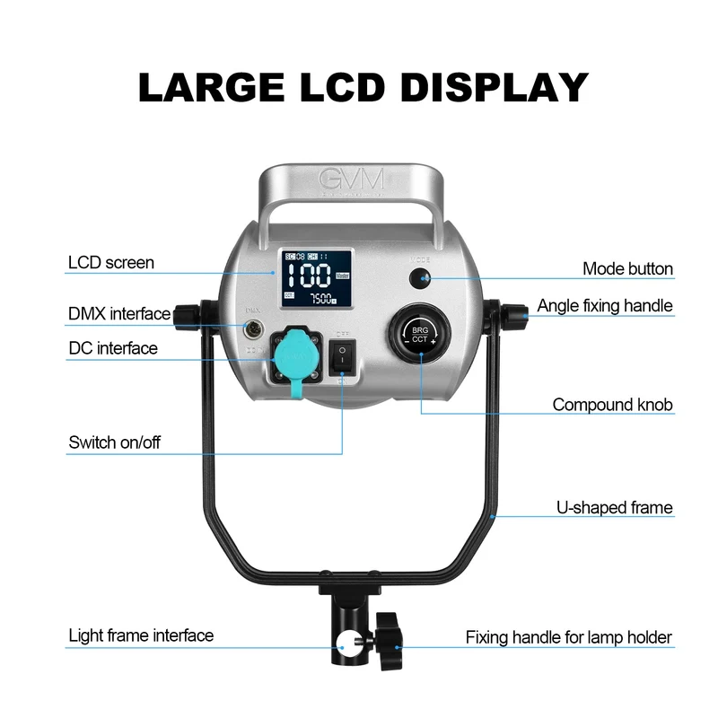 GVM-SD300D 300W Bi-Color LED Video Light High Power Monolight（Open Box）