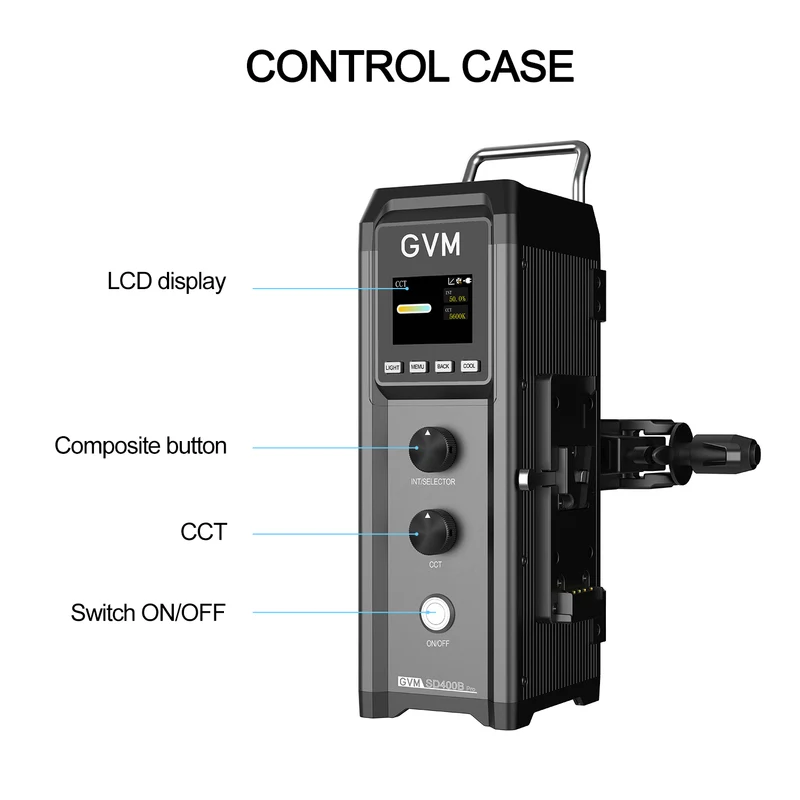 GVM PRO-SD400B 400W Waterproof Bi-Color Monolight(V-mount & Mesh Bluetooth)（Open Box）