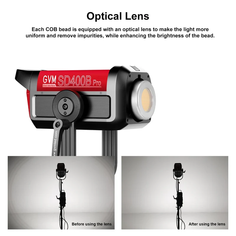 GVM PRO-SD400B 400W Waterproof Bi-Color Monolight(V-mount & Mesh Bluetooth)（Open Box）