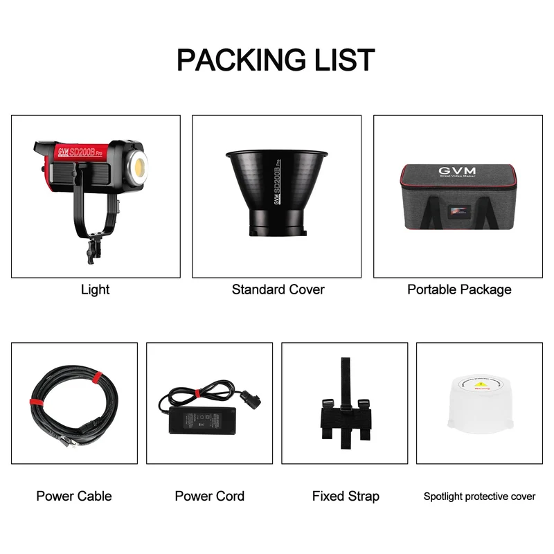 GVM PRO-SD200B 200W Bi-Color Monolight With Softbox