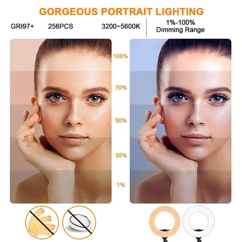 GVM-18S 55W High Power Bi-Color LED Ring Light Kit (18")（Open Box）