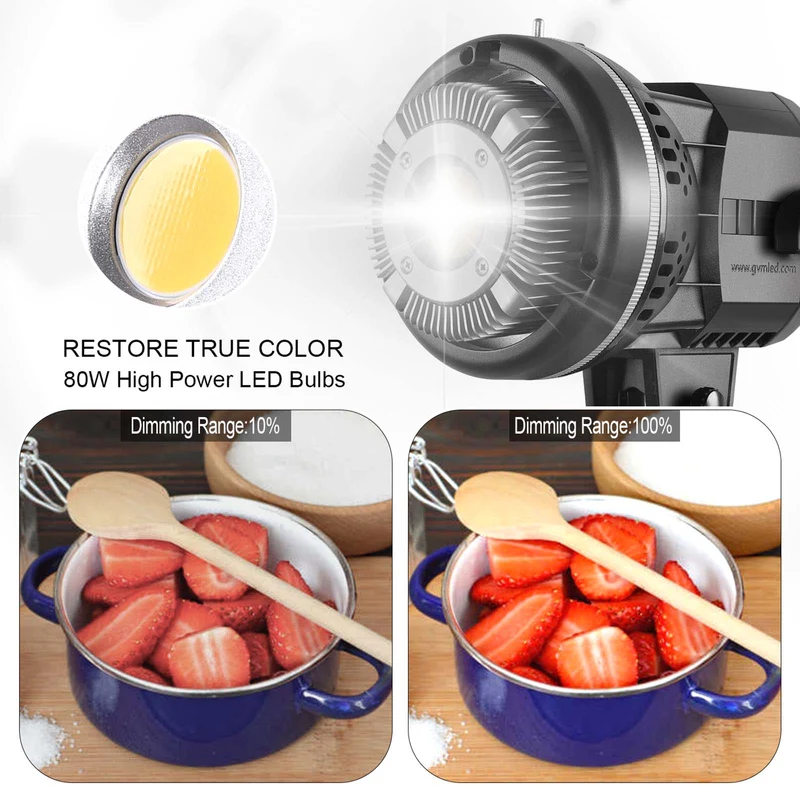 GVM P80S-II 80W LED Spotlight Daylight(Open Box）