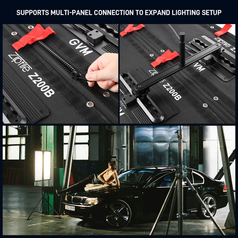 Zip Tile Z200B 200W LED Light Mat Bicolor Modular USB-C Flexible Led Video Light