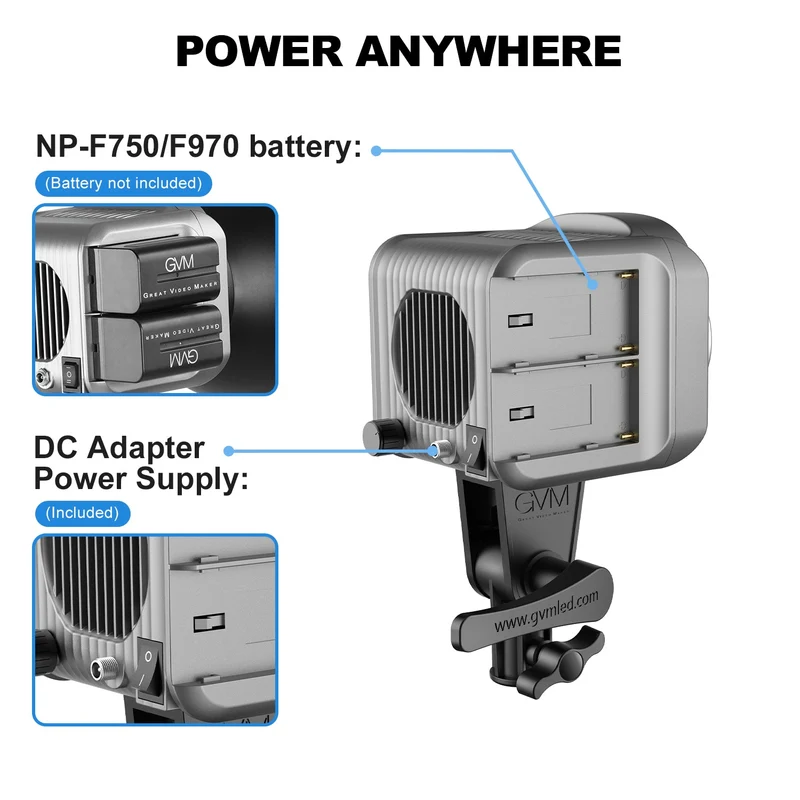 GVM 80w Spotlight silver Daylight Can use Battery (Open Box)